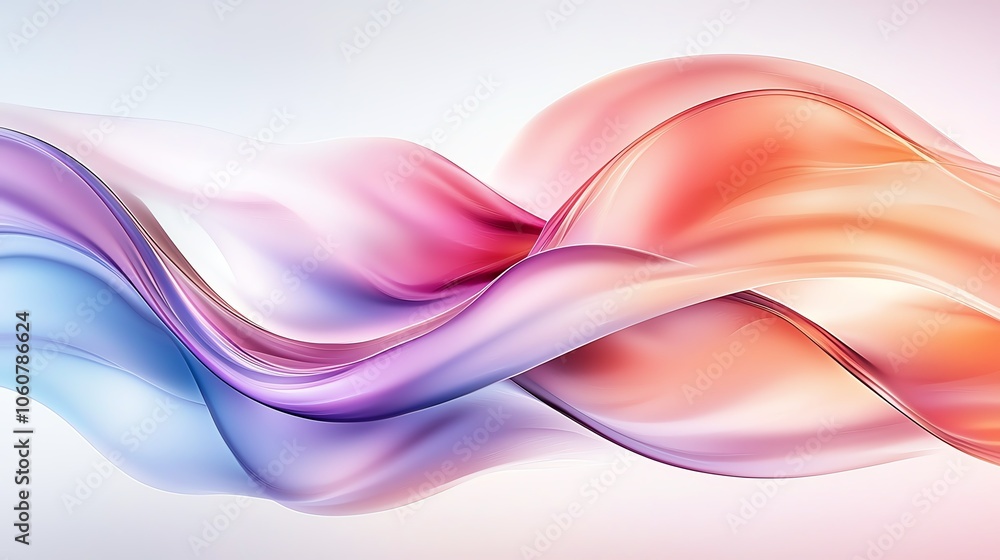 Poster a beautiful abstract wave design featuring soft colors, creating a serene and dynamic visual effect 
