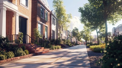 Fototapeta premium New Row House Construction.