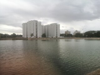 Fototapeta premium verious types cloudy sky with various plant and village nature 