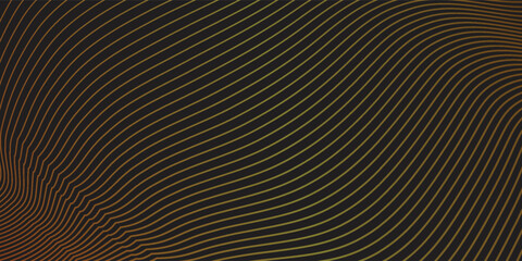 Smooth orange and yellow dynamic wavy curve lines. Modern trendy design element. Vector illustration