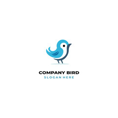 simple colored little bird logo for brand