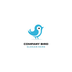 simple colored little bird logo for brand