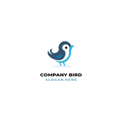 simple colored little bird logo for brand