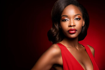 Beautiful African American model, posing in studio.