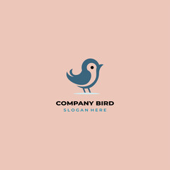simple colored little bird logo for brand