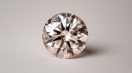A stunning round diamond displaying brilliant cuts and flawless clarity, perfect for showcasing luxury and elegance.