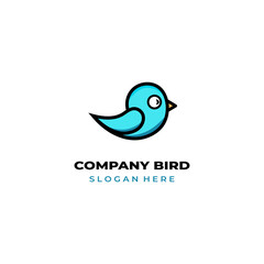simple colored little bird logo for brand