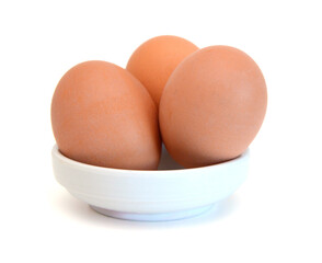 Eggs isolated on white background