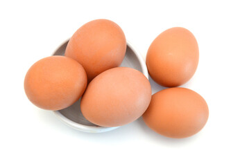 Eggs isolated on white background
