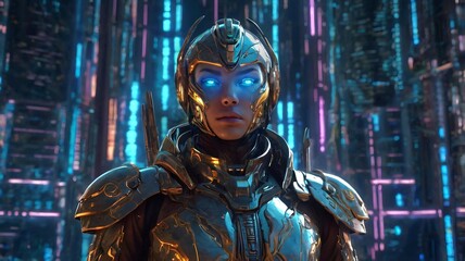 cyber woman with eyes