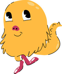 Vector : Yellow Monster Character Style Expression Sticker 