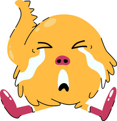 Vector : Yellow Monster Character Style Expression Sticker 