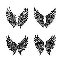 set of angel wing silhouette