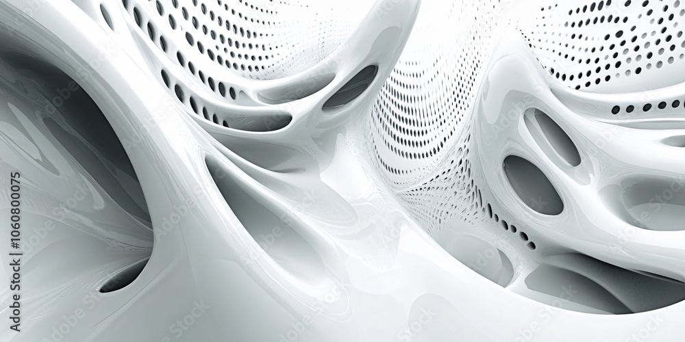 Poster abstract white architecture interior design d rendering