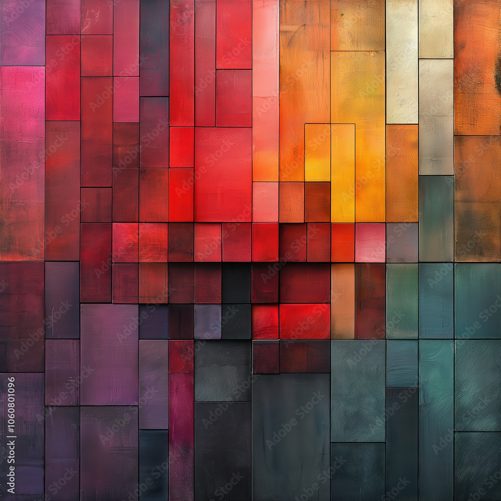 Poster abstract background in a combination of multicolored geometric shapes.