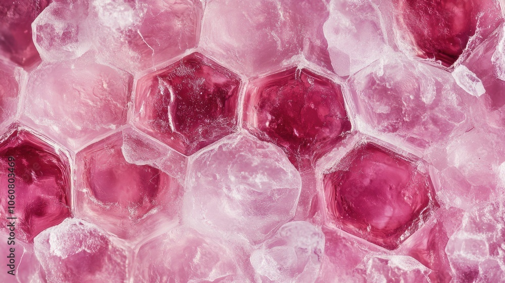 Aufkleber a cluster of ice cubes piled up high, frozen and rigid