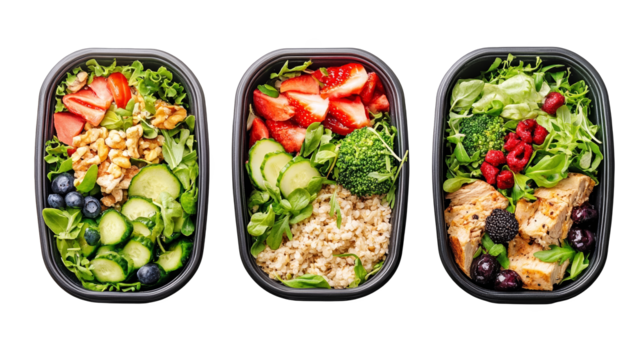 Three food containers, perfect for meal prep, storage, and onthego freshness three