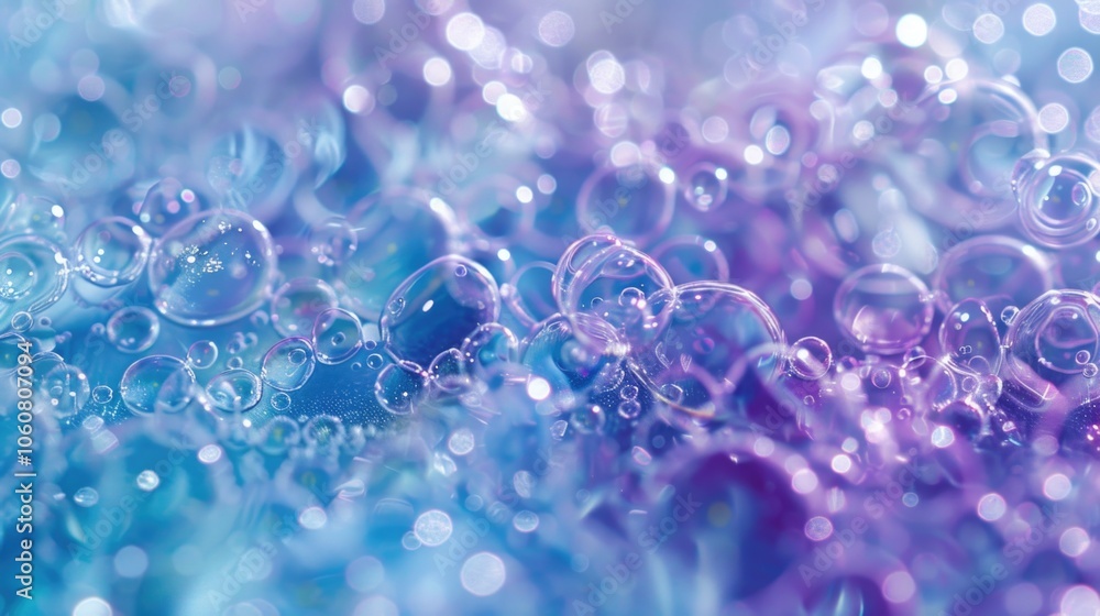 Poster a cluster of colorful bubbles on a bright background