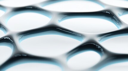 Abstract futuristic network, glowing blue nodes and connections, technology visualization, 3D illustration, isolated on white background