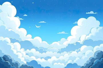 Plain Sky blue wallpaper. Premium color. Vector illustration.