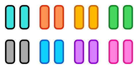 Editable vector pause button icon. Black, transparent white background. Part of a big icon set family. Perfect for web and app interfaces, presentations, infographics, etc