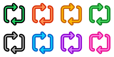 Editable vector loop repeat icon. Black, transparent white background. Part of a big icon set family. Perfect for web and app interfaces, presentations, infographics, etc