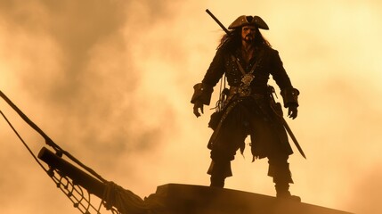 Pirate Captain on Stormy Seas Adventure