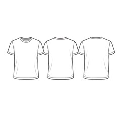 Blank T-Shirt Template for Custom Designs, Classic Crew Neck Style, Ideal for Mockups, Versatile Unisex Fit, Perfect for Graphic Designers
