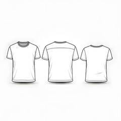 Blank T-Shirt Template for Custom Designs, Classic Crew Neck Style, Ideal for Mockups, Versatile Unisex Fit, Perfect for Graphic Designers
