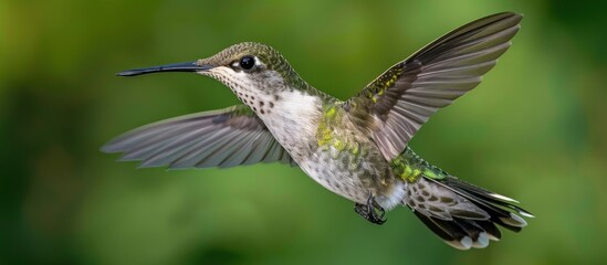 Fototapeta premium Hummingbird in Flight. Capturing the Beauty and Speed of Nature's Aerobatic Wonder