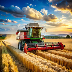 Fototapeta premium harvester in the filed