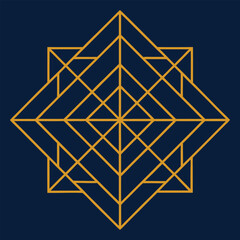 Elegant Geometric Art Deco Logo with Filigree Lines &ndash; Ornamental Design.