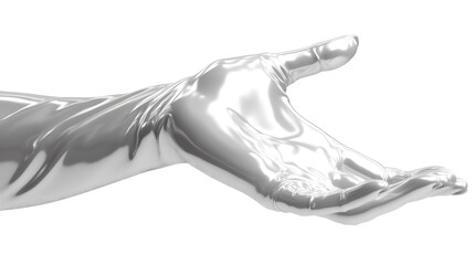 Futuristic Silver Hand Sculpture