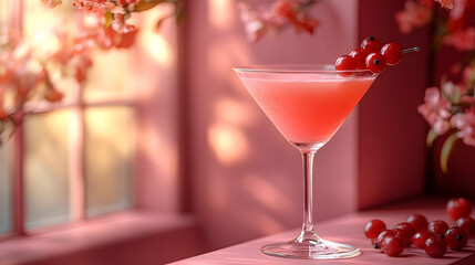 Vibrant Cocktail Glass with Fresh Garnishes, Served with a Twist for a Perfect Celebration