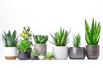 Fototapeta premium A selection of different types of house plants on display