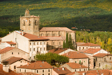 Scenic View of Vinuesa Village with Historic Church and Bell Tower