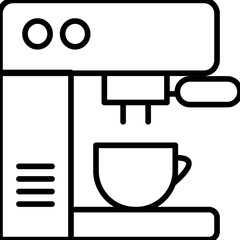 silhouette black outlined coffee maker machine icon design