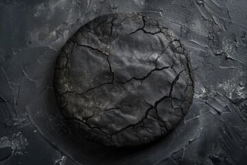 A close-up view of a crack in the middle of a black surface, often used for product demonstration or research purposes