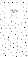 Ilustração caricatura, animais, gatinho, modelo, ilustração, inconsútil, ajustar, amor, design, divertimento, cômico, bebé, arte, animal de estimação, coração, desenho, bonito, brinquedo, animais, fer