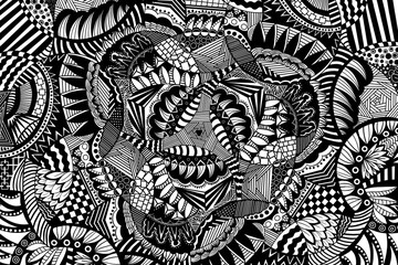 Ilustração modelo, inconsútil, design, papel de parede, floral, ilustração, textura, flor, vintage, arte, ornamento, condecoração, atar, noir, pano, tecido, folha, estampa, desenho, moda, natureza, el