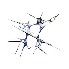 Chrome metallic type in 3D render with futuristic iridescent