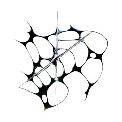 3D rendered chrome metallic type with futuristic iridescent