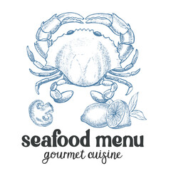 Illustration for seafood restaurant cafe menu, template design.	