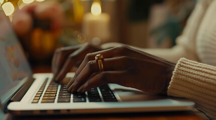 Close-up view of open blank screen laptop computer