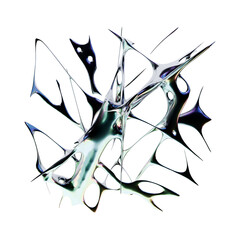 Chrome metallic type with iridescent futuristic 3D render