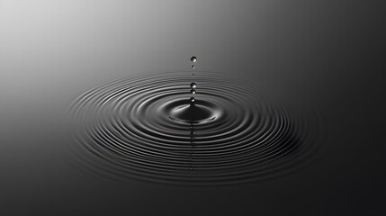 Water drops forming perfect circles as they land on a smooth surface