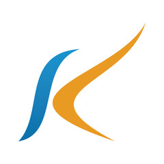 K letter curve flow logo design