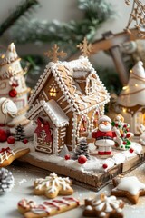 Obraz premium Merry Christmas and Happy Holidays greeting card