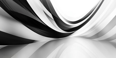 Fototapeta premium Abstract black and white curved lines