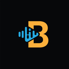 Abstract Music Symbol With Letter B